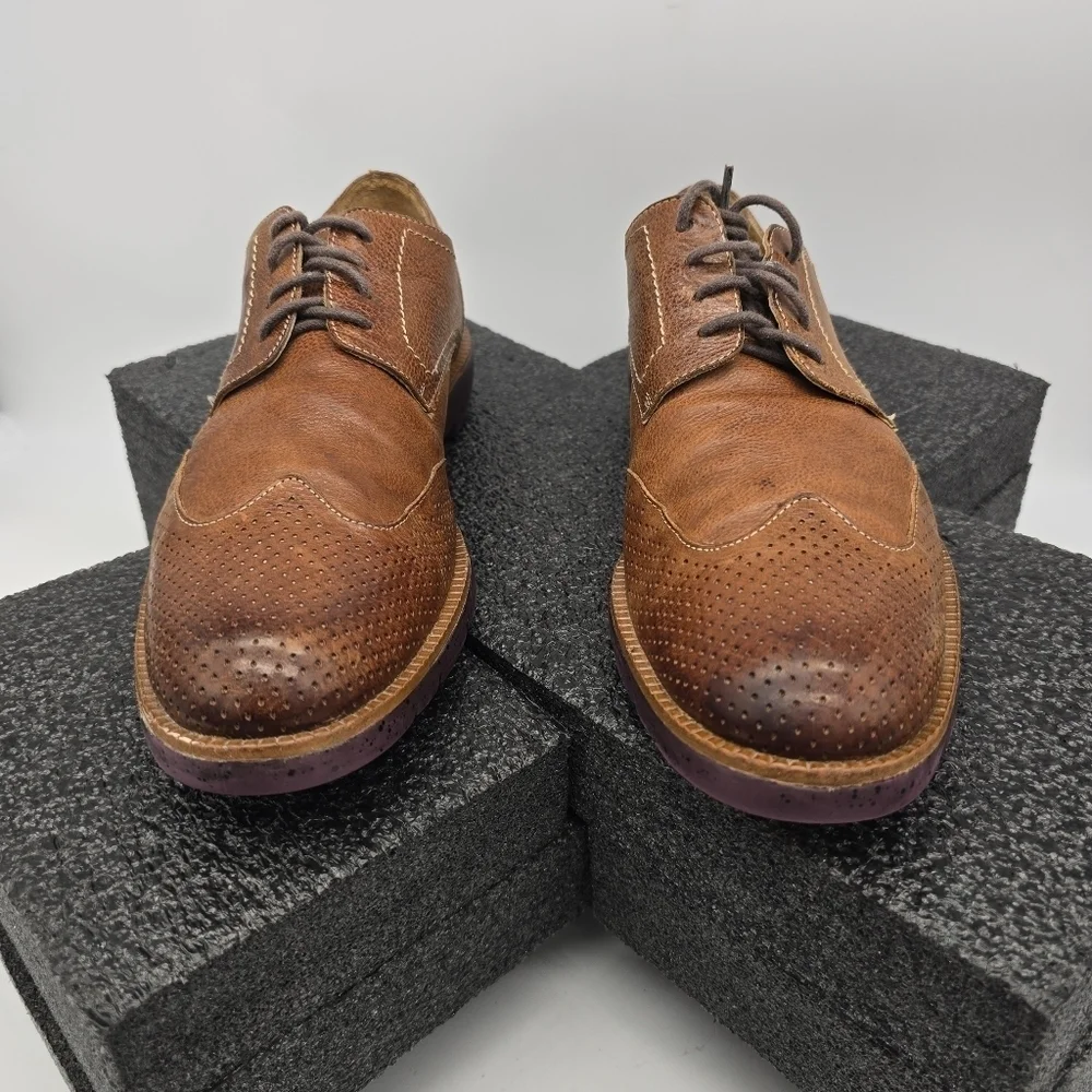 Donald J Pliner Shoes Men's 10M Brown Edd Perforated Leather Oxford